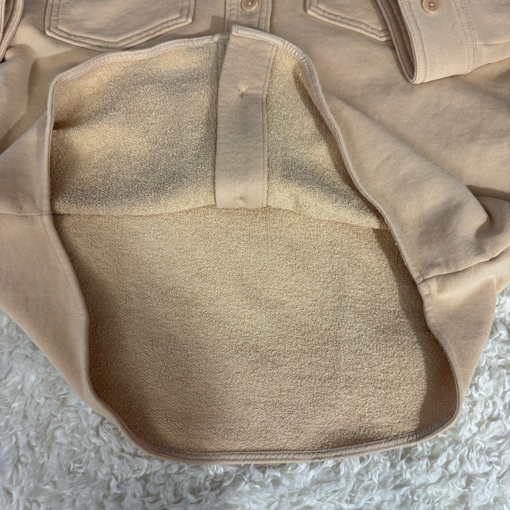 Wilfred Free Aritzia The Organic Cotton Shirt Jacket Shacket Beige Oversized XS - Picture 7 of 12